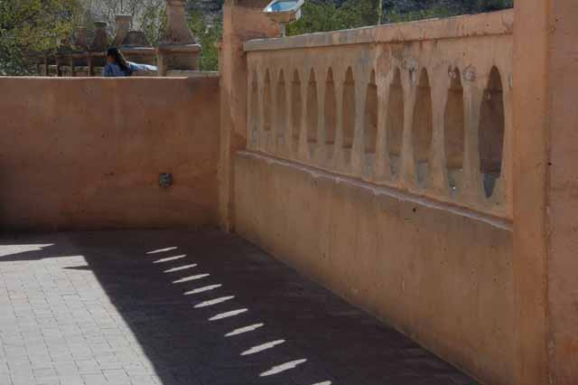 the terrace in front of the mission
